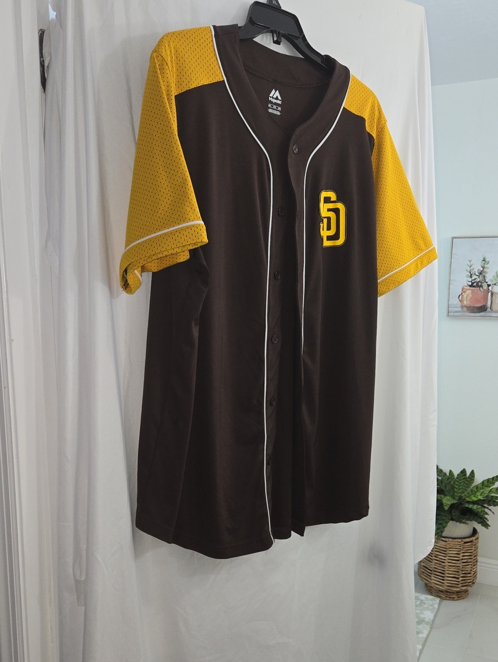 Majestic Brown and Yellow San Diego Baseball Jersey